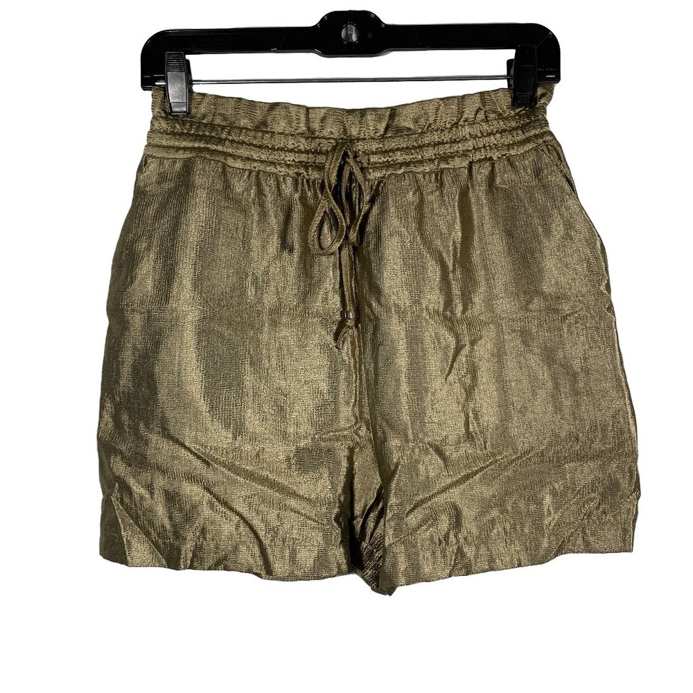 Zara Gold High Waisted Metallic Shimmery Shorts